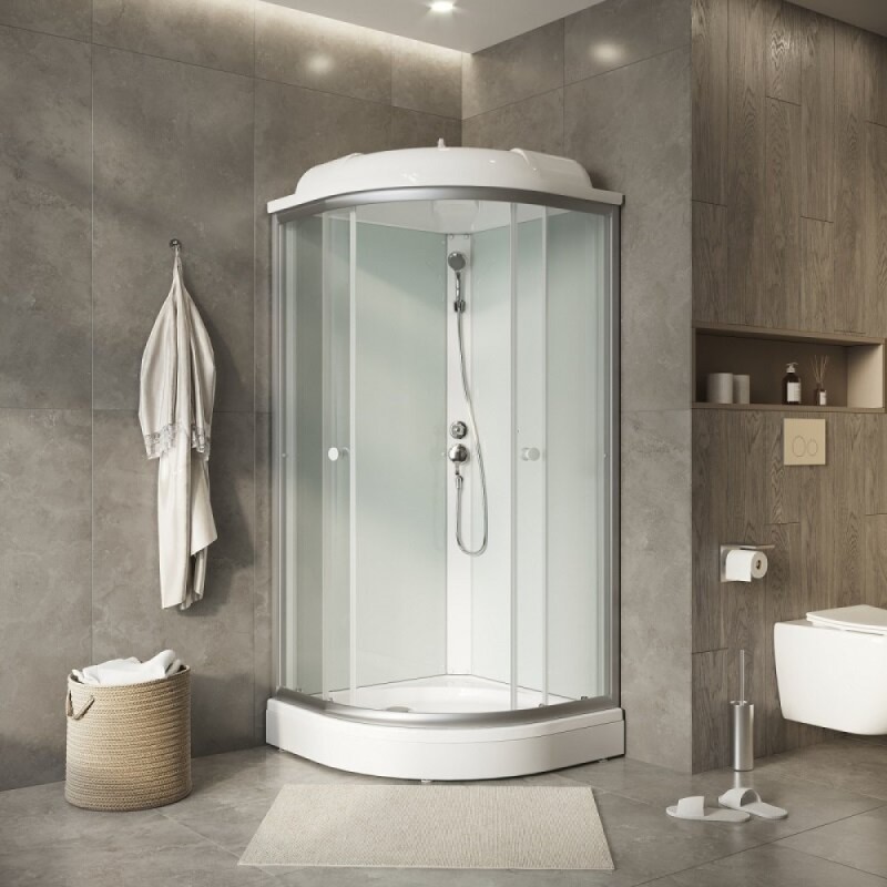Душевая кабина Niagara Light L90/17, 90 х 90 см, с крышей, поддон низкий, стекло прозрачное, профиль хром