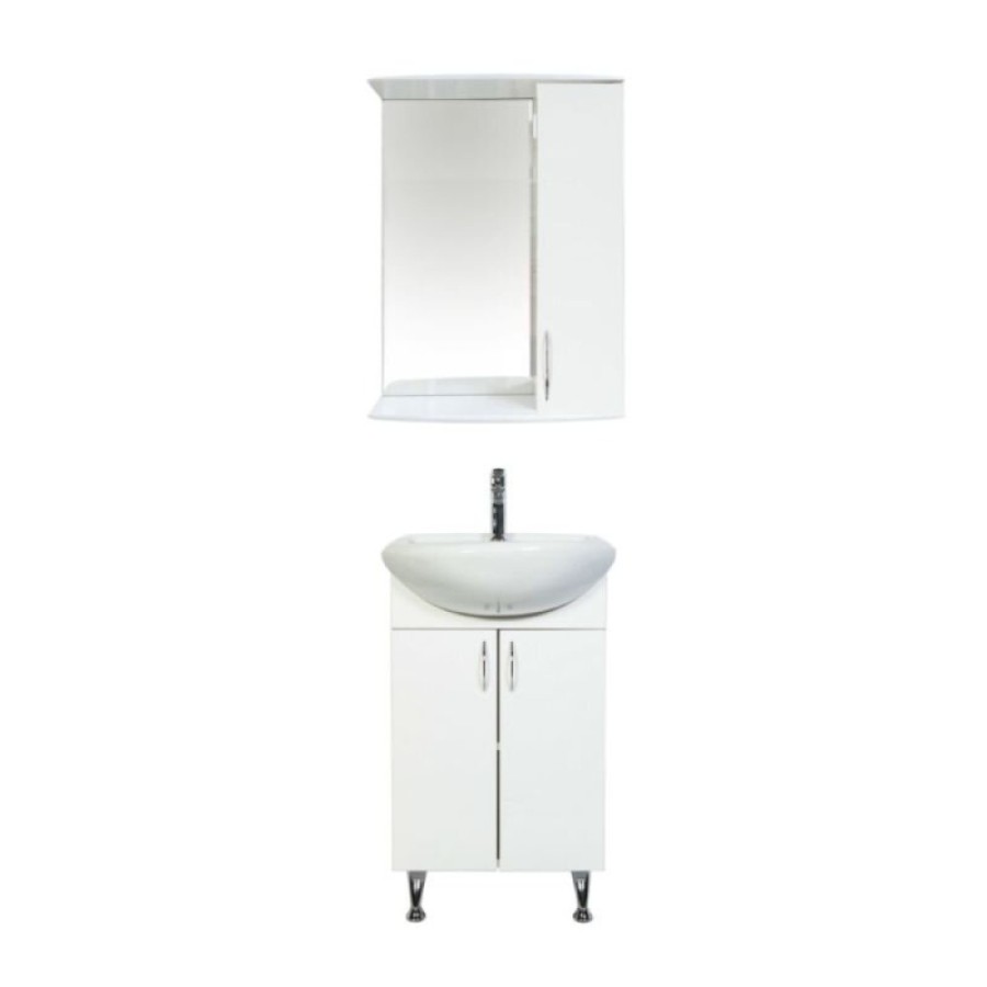 Зеркальный шкаф Orange Роса 50 см, универсальный, белый, LA-50ZSW