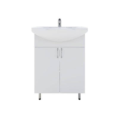 Тумба с раковиной Orange Лайт, LA-60TUW+GR, 61.5 см, белая