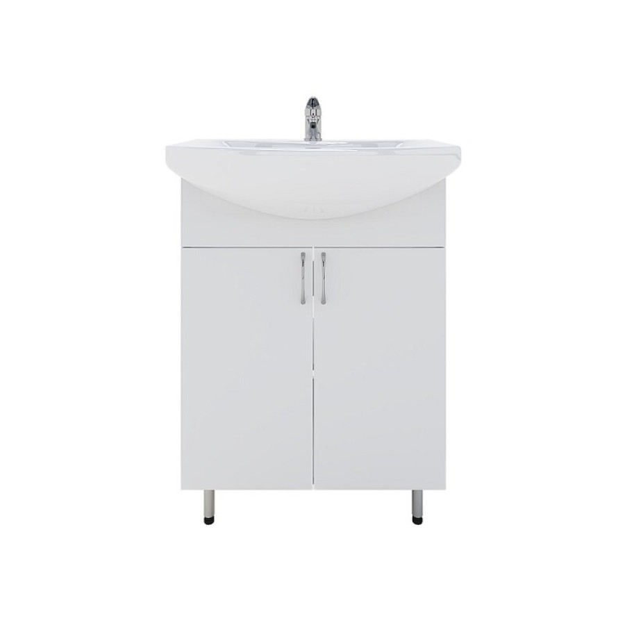 Тумба с раковиной Orange Лайт, LA-60TUW+GR, 61.5 см, белая