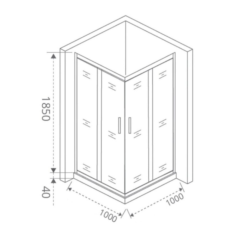 Душевое ограждение Good Door Latte CR -100-C-WE, 100 х 100 х 185 см, стекло прозрачное, белый, ЛА00007