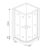 Душевое ограждение Good Door Latte R -80-G-WE, 80 х 80 х 185 см, стекло матовое Грейп, белый, ЛА00015