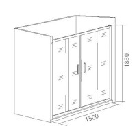 Душевая дверь Good Door Latte WTW-TD-150-C-WE, 150 х 185 см, стекло прозрачное, профиль белый, ЛА00030