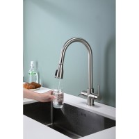 Смеситель Paulmark Lange La214212-BS для кухонной мойки, под фильтр, с выдвижным изливом, брашированная сталь