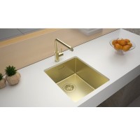 Мойка кухонная Paulmark Lassan LA38-LG, 38 см, нержавеющая сталь, PVD покрытие, цвет золото светлое