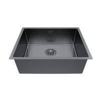 Мойка кухонная Paulmark Lassan LA54-GM, 54 см, нержавеющая сталь, PVD покрытие, цвет вороненая сталь