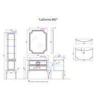 Пенал Aqwella LaDonna 40 см, напольный, черный, универсальный, LAD0504BLK