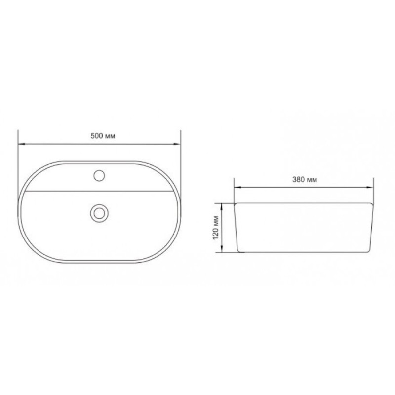 Раковина Aquanet накладная Lake-2-MB, 00273672, 50 см, керамика, черная матовая