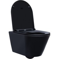 Подвесной безободковый унитаз Aquanet LAKE-WB 316462, цвет черный матовый