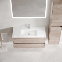 Тумба под раковину Sancos Libra LB100EG, 100 см, подвесная, цвет дуб галифакс натуральный