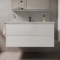 Тумба под раковину Sancos Libra 100, подвесная, белый глянец, LB100W