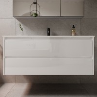 Тумба под раковину Sancos Libra 120, подвесная, белый глянец, LB120-1W