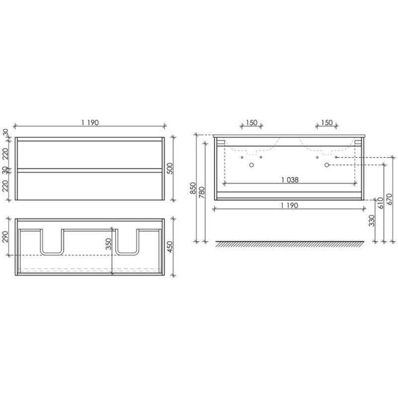 Тумба под раковину Sancos Libra 120, подвесная, белый глянец, LB120-2W
