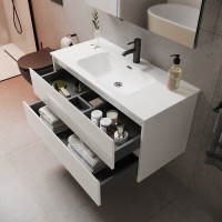 Тумба под раковину Sancos Libra 120, подвесная, белый глянец, LB120-2W