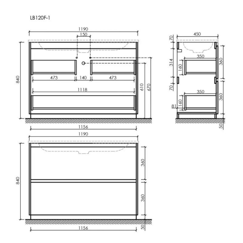 Тумба под раковину Sancos Libra Floor LB120F-1W, 120 см, напольная, цвет белый глянцевый