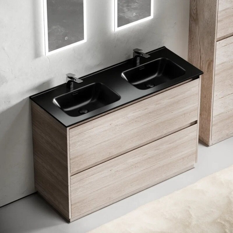 Тумба под сдвоенную раковину Sancos Libra Floor LB120F-2EG, 120 см, напольная, дуб галифакс натуральный