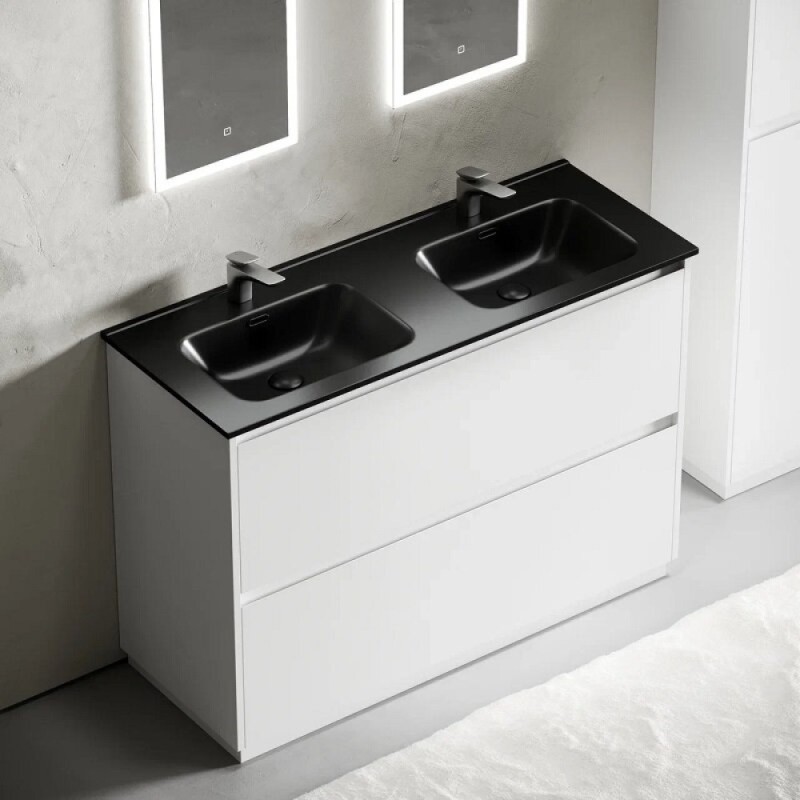 Тумба под сдвоенную раковину Sancos Libra Floor LB120F-2W, 120 см, напольная, цвет белый глянцевый