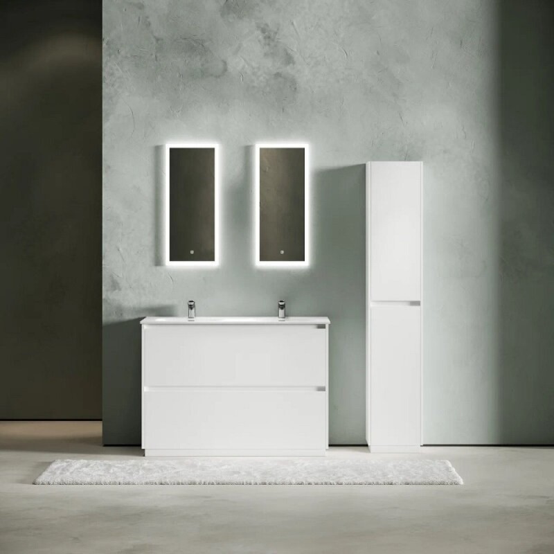 Тумба под сдвоенную раковину Sancos Libra Floor LB120F-2W, 120 см, напольная, цвет белый глянцевый
