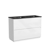 Тумба под сдвоенную раковину Sancos Libra Floor LB120F-2W, 120 см, напольная, цвет белый глянцевый