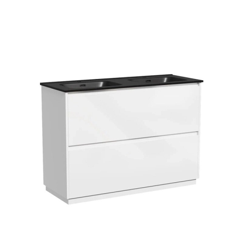 Тумба под сдвоенную раковину Sancos Libra Floor LB120F-2W, 120 см, напольная, цвет белый глянцевый