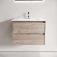 Тумба под раковину Sancos Libra LB70EG, 70 см, подвесная, цвет дуб галифакс натуральный