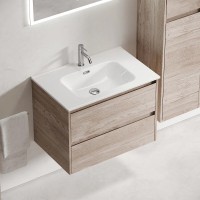 Тумба под раковину Sancos Libra LB70EG, 70 см, подвесная, цвет дуб галифакс натуральный