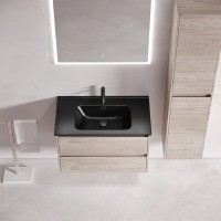 Тумба под раковину Sancos Libra LB80EG, 80 см, подвесная, цвет дуб галифакс натуральный
