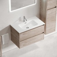 Тумба под раковину Sancos Libra LB80EG, 80 см, подвесная, цвет дуб галифакс натуральный