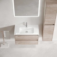 Тумба под раковину Sancos Libra LB80EG, 80 см, подвесная, цвет дуб галифакс натуральный