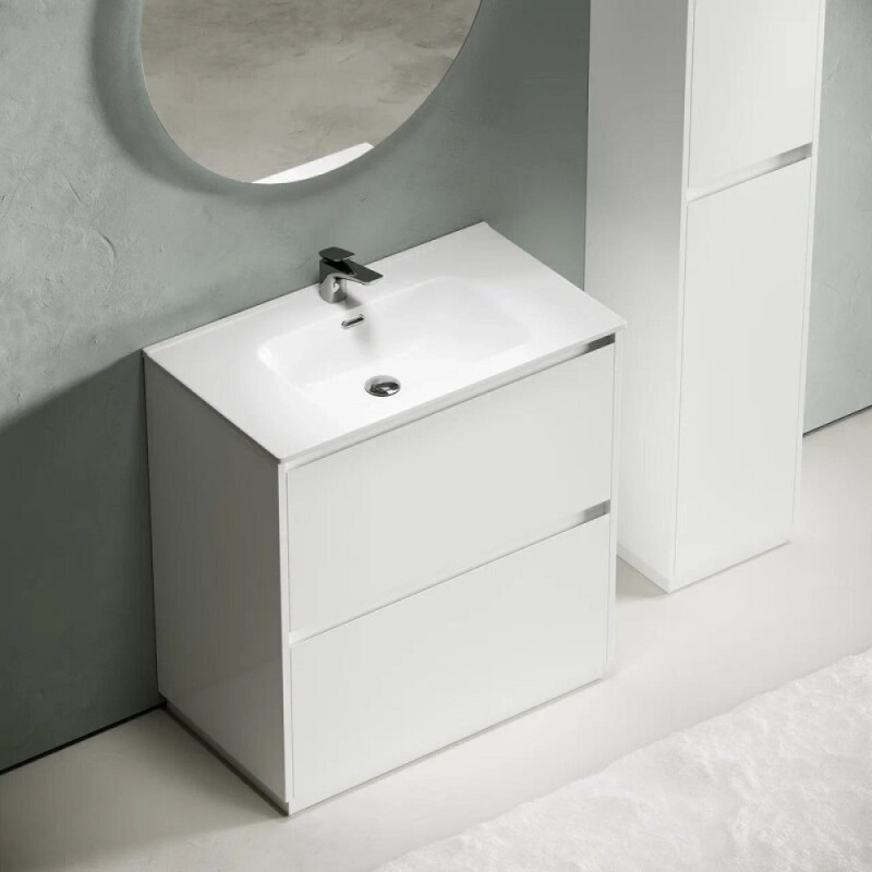 Тумба под раковину Sancos Libra Floor LB80FW, 80 см, напольная, цвет белый глянцевый