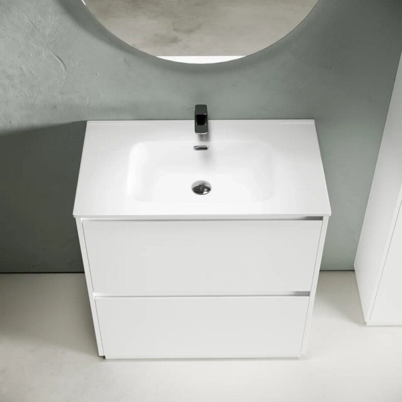 Тумба под раковину Sancos Libra Floor LB80FW, 80 см, напольная, цвет белый глянцевый
