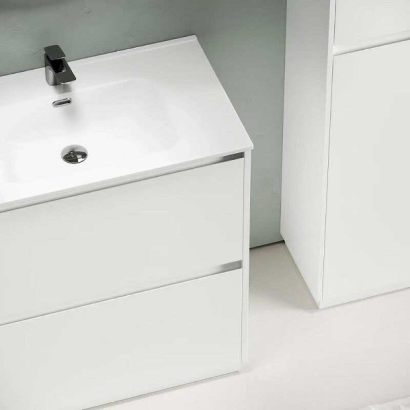 Тумба под раковину Sancos Libra Floor LB80FW, 80 см, напольная, цвет белый глянцевый