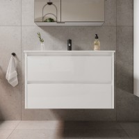 Тумба под раковину Sancos Libra LB80W 80, подвесная, белый глянец