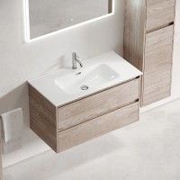 Тумба под раковину Sancos Libra LB90EG, 90 см, подвесная, цвет дуб галифакс натуральный