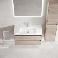 Тумба под раковину Sancos Libra LB90EG, 90 см, подвесная, цвет дуб галифакс натуральный