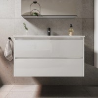 Тумба под раковину Sancos Libra LB90W 90, подвесная, белый глянец