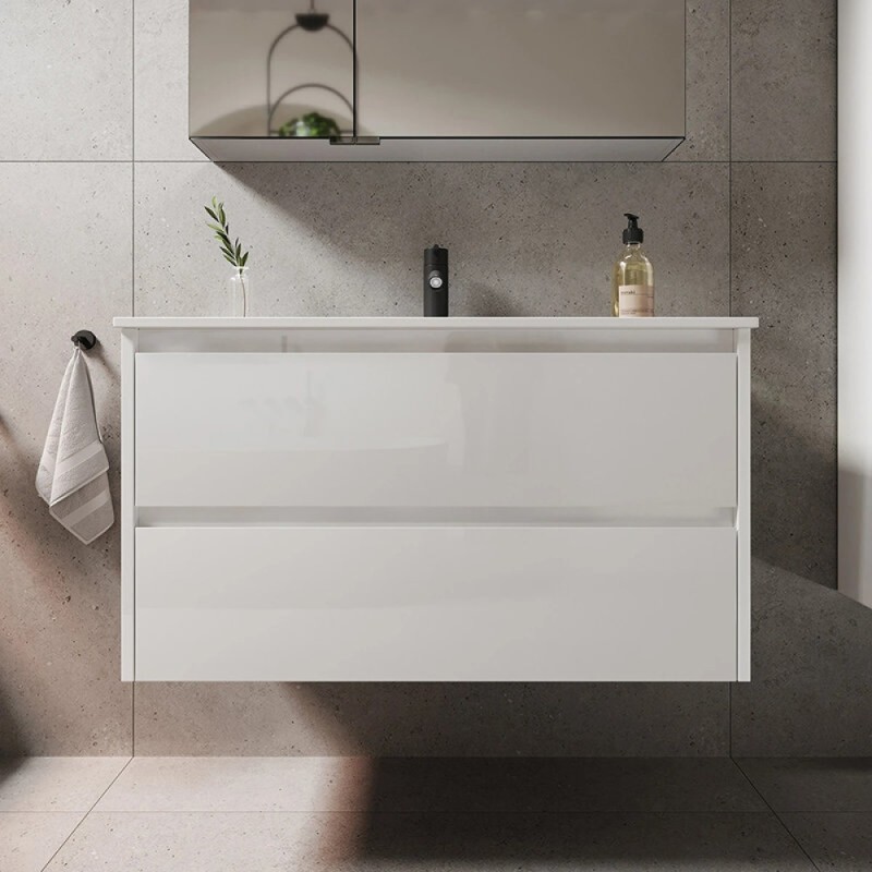 Тумба под раковину Sancos Libra LB90W 90, подвесная, белый глянец