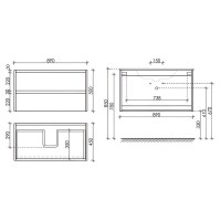 Тумба под раковину Sancos Libra LB90W 90, подвесная, белый глянец