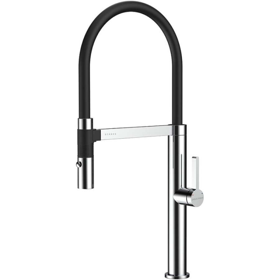 Смеситель Paulmark Leader Le214101-CR для кухонной мойки, с гибким изливом, цвет хром