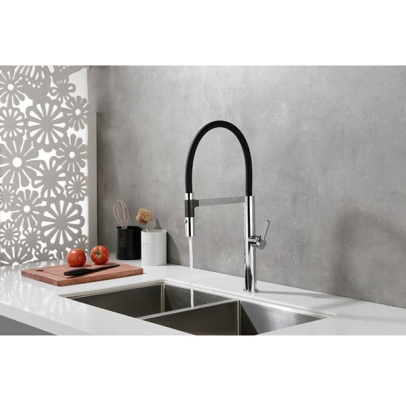 Смеситель Paulmark Leader Le214101-CR для кухонной мойки, с гибким изливом, цвет хром
