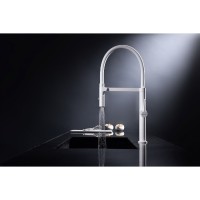 Смеситель Paulmark Leader Le214101-WH для кухонной мойки, с гибким изливом, цвет белый матовый