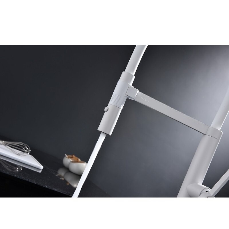 Смеситель Paulmark Leader Le214101-WH для кухонной мойки, с гибким изливом, цвет белый матовый