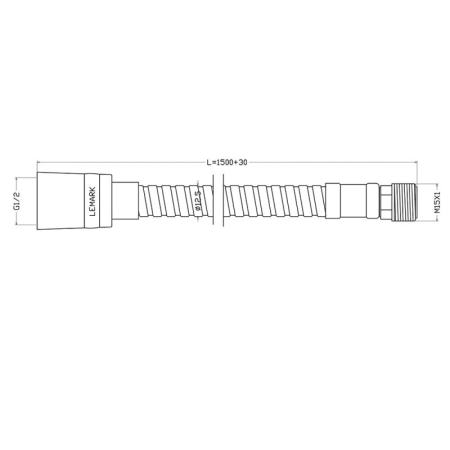 Шланг гибкий Lemark LE8036S для кухонного смесителя, 150 см