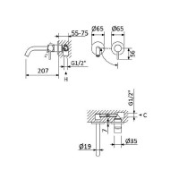 Смеситель для раковины Cezares LEAF-BLI2-20-L-BIO, белый матовый