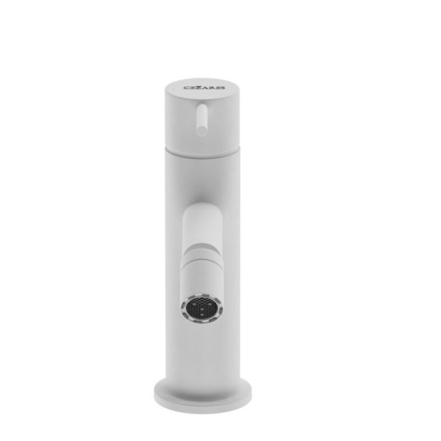 Смеситель для биде Cezares LEAF-BSM-L-BIO, с донным клапаном, белый матовый