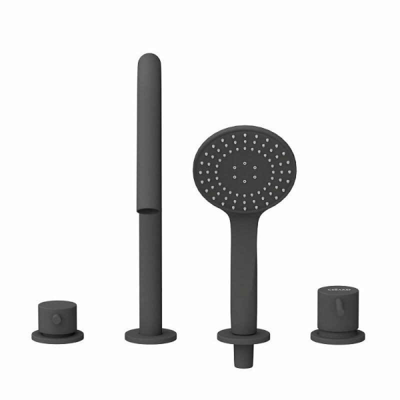 Смеситель для ванны Cezares Leaf-BVDM4-L-NOP, чёрный матовый