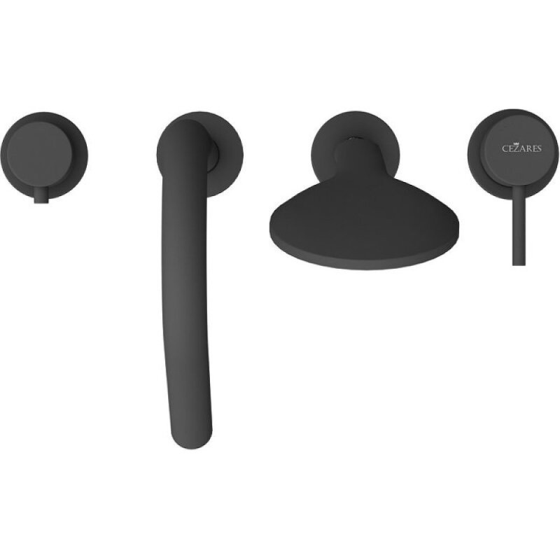 Смеситель для ванны Cezares Leaf-BVDM4-L-NOP, чёрный матовый