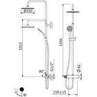 Душевая система Cezares LEAF-CDA-25-L-SR, цвет золото