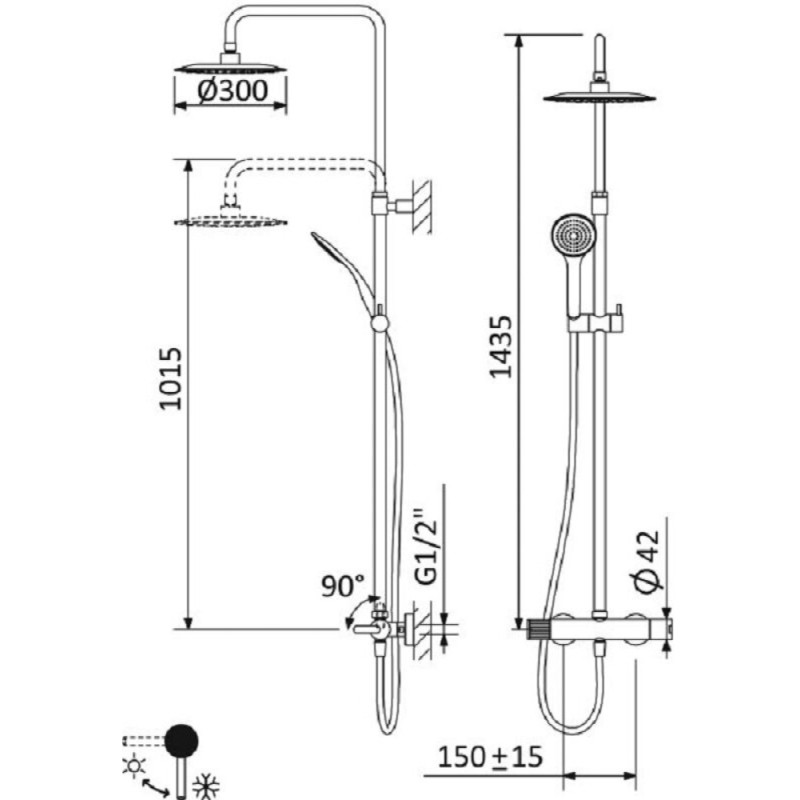 Душевая система Cezares Leaf LEAF-CDA-30-01, цвет хром