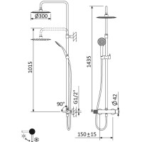 Душевая система Cezares LEAF-CDA-30-L-SS, цвет бронза